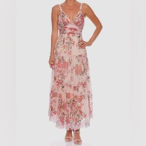 Hemant & Nandita Pink Floral Dress